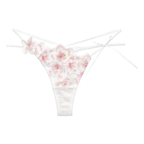 3/6新作!【明日花キララプロデュース/WhipBunny】Luminous Cherry Blossom Shorts / ルミナスチェリーブロッサムショーツ(ホワイトブロッサム/Tバック-M)