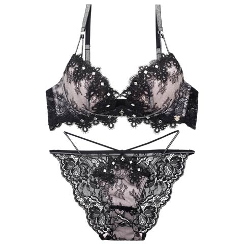 4/17新作!【明日花キララプロデュース/WhipBunny】Luxury Bijou Studs Bra&Shorts / ラグジュアリービジュースタッズブラ＆ショーツ(レースブラック-B65/ショーツM)