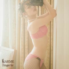 【お試し2000円OFF!】【LARME】Sensual all lace Bra&Shorts/Pink センシュアルオールレースブラ&ショーツ/ピンク