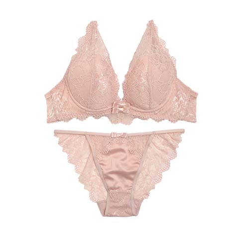 【LARME】Dreaming Frill Lace Bra&Shorts/Lightpink(ライトピンク-A65)