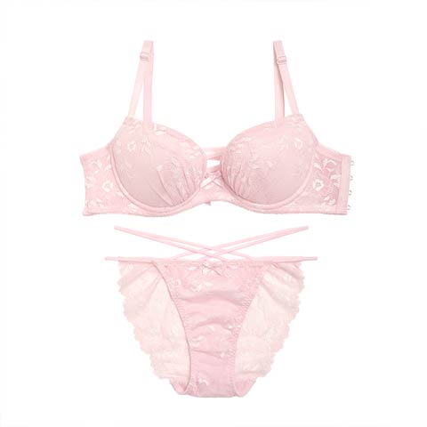 【LARME】Airy Flower Bra&Shorts/Pink エアリーフラワーブラ&ショーツ/ピンク(ピンク-A65)