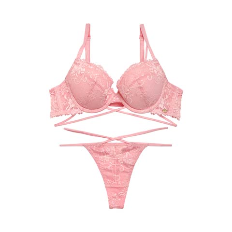 【lunangelina】A femininity lace Bra&T-back/Pink［ルナアンへリナ］(Pink-A65)