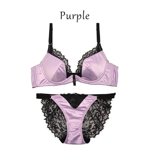 Rich Shine Satin Bra&shorts/Purple(Purple-A65)