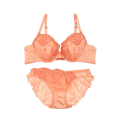 【lunangelina】Fleur embroidery Bra&shorts/Orange［ルナアンへリナ］(Orange-A65)