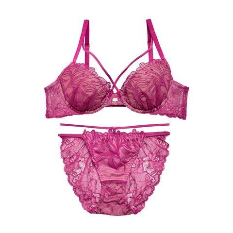 Romantic embroidery Bra&shorts/Pink(PNK-A65)