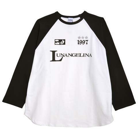 【lunangelina】Logo Raglan L/S Tee(ブラックXホワイト-フリー)