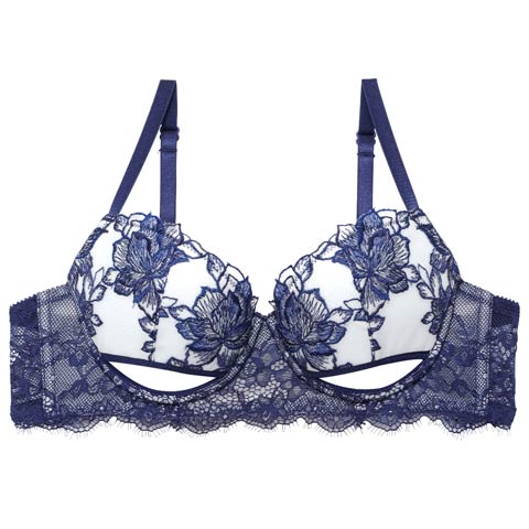 1/19新作!【ぴょな(PyunA.)プロデュース/Enfel】ブルームカットブラジャー ネイビー(ネイビー-B65)