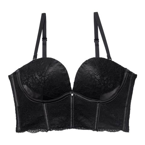 【予約:12/19頃より順次発送】11/27新作!【てんちむプロデュース/QQz】デコルテプッシュブラジャー(ブラック-B65)