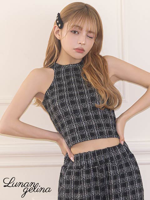 【lunangelina】tweed tops［12H限定1］[開運]