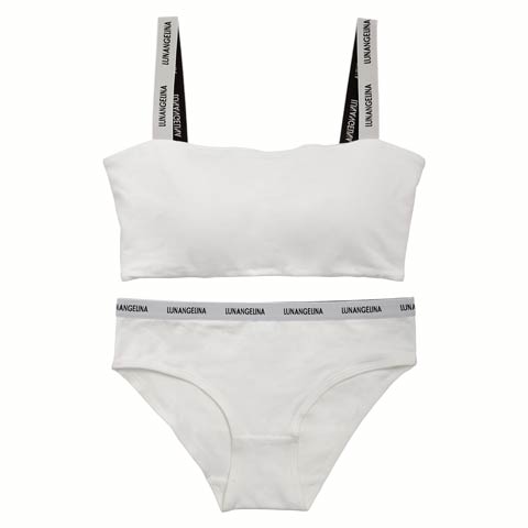 【lunangelina】Logo Strap Sporty Bra&shorts/White(ホワイト-S)