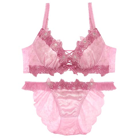 【伊藤桃々プロデュース/Rosem】ピーチブロッサムブラセット/チェリーピンク(チェリーピンク/フルバック-A65/ショーツM)