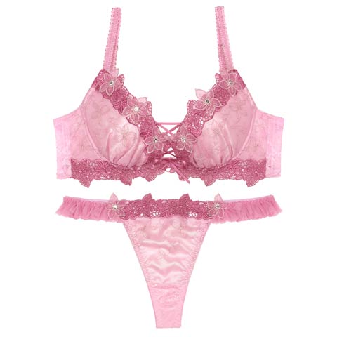 【伊藤桃々プロデュース/Rosem】ピーチブロッサムブラセット/チェリーピンク(チェリーピンク/Ｔバック-A65/ショーツM)