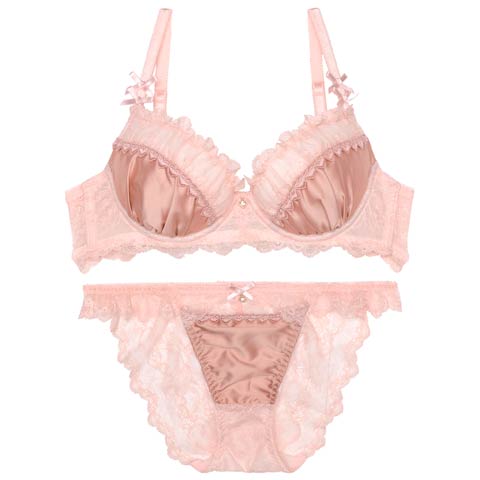 【伊藤桃々プロデュース/Rosem】クラシックサテンブラセット/ピーチピンク(ピーチピンク/フルバック-A65/ショーツM)