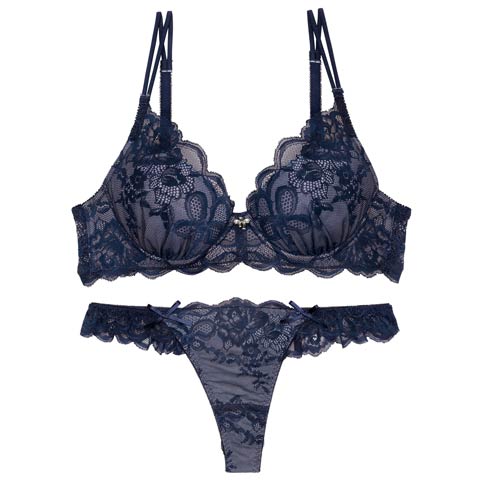 【伊藤桃々プロデュース/Rosem】フルールレースブラセット/ブルーリボン(ブルーリボン/Ｔバック-A65/ショーツM)