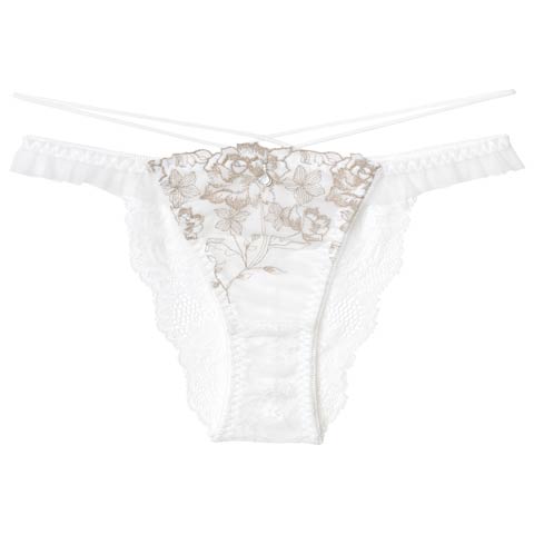 12/3新作!【伊藤桃々プロデュース/Rosem】リッチラメローズ単品ハーフバックショーツ(パールホワイト/ハーフバック-M)