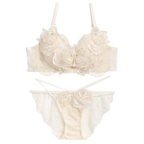 1/7新作!【伊藤桃々プロデュース/Rosem】ロマンティックローズブラセット/フローラルホワイト(フローラルホワイト/フルバック-A65/ショーツM)