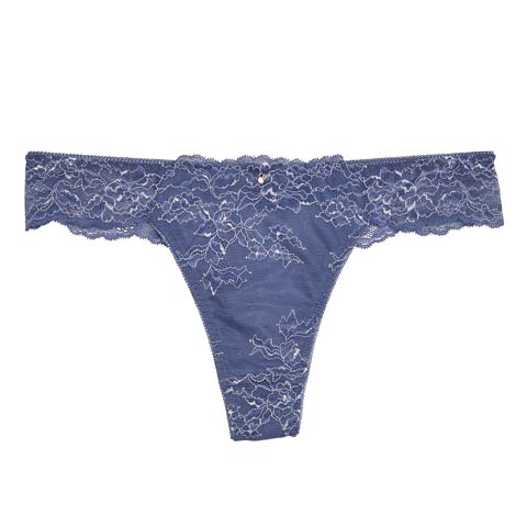 【ダレノガレ明美プロデュース/GARRONE】Luxury Floral T-back ラグジュアリーフローラル Tバック(ブルー-M)