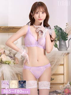 12/19新作!【かとゆり着用】Ballerina Lace Bra＆shorts バレリーナレースブラ&バック透けフルバックショーツ/ LAVENDER