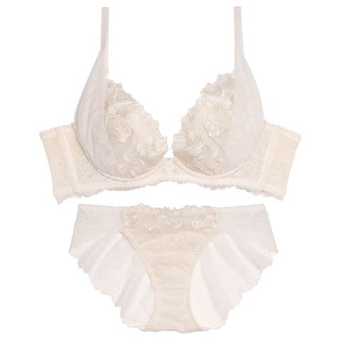10/31新作!【ダレノガレ明美プロデュース/GARRONE】rose antique bra＆shorts ローズ アンティーク ブラ＆バック透けフルバック(オフホワイト-B65/ショーツM)