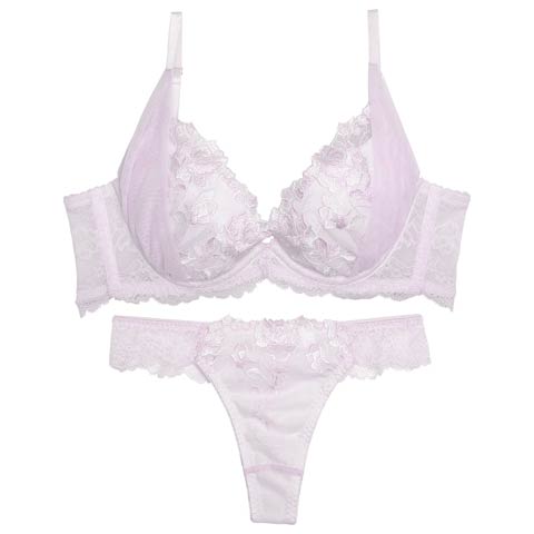 10/31新作!【ダレノガレ明美プロデュース/GARRONE】rose antique bra＆T-back ローズ アンティーク ブラ＆バック透けTバック(ラベンダー-B65/ショーツM)