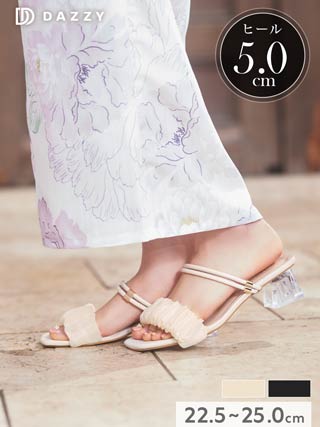 [単品]ギャザーダブルラインキャバヒールサンダル【YUKATA by DRW】