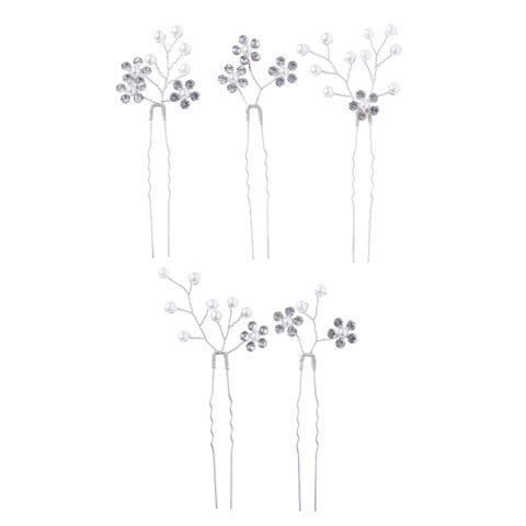 [5点SET]パールビジューフラワー髪飾り【2025年新作/YUKATA by dazzy】(シルバー-5点SET)