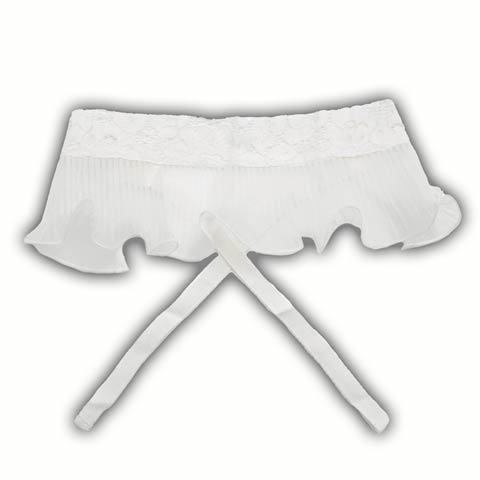 [単品]プリーツフリルシフォン帯飾り【YUKATA by dazzy 2025】(ホワイト×オーガンジー-フリーサイズ)