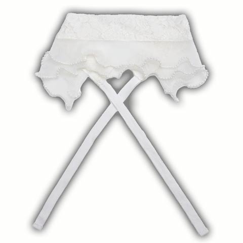 [単品]プリーツフリルシフォン帯飾り【YUKATA by dazzy 2025】(ホワイト×パール-フリーサイズ)