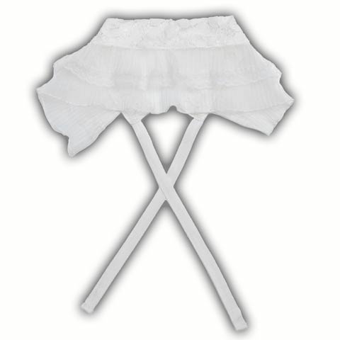 [単品]プリーツフリルシフォン帯飾り【YUKATA by dazzy 2025】(ホワイト×レース-フリーサイズ)