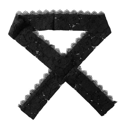 [単品]フェミニンレース半襟【YUKATA by dazzy 2025】(ブラック×レース-フリーサイズ)