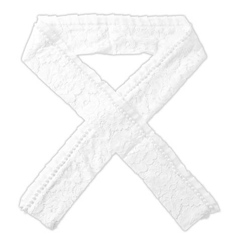 [単品]フェミニンレース半襟【YUKATA by dazzy 2025】(ホワイト×パールレース-フリーサイズ)