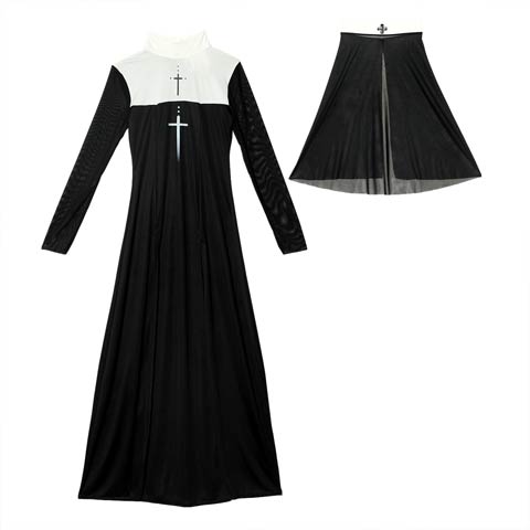 [2点SET]クラシカルシスターコスチューム【2025ハロウィン/コスプレ】(ブラック-Sサイズ)