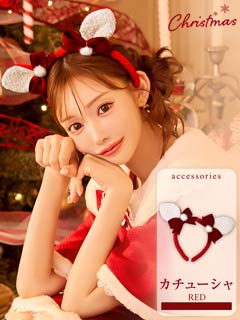 11/5新作!ファーリボンバンビ耳カチューシャ【2025サンタ/コスプレ】