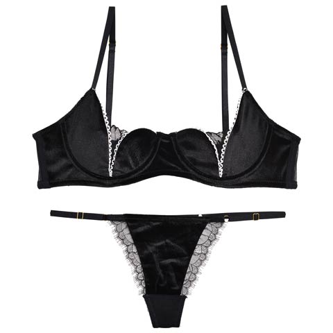 [CARRIEFRANCA]コードラインジュエルブラTバックセット(ブラック-S)