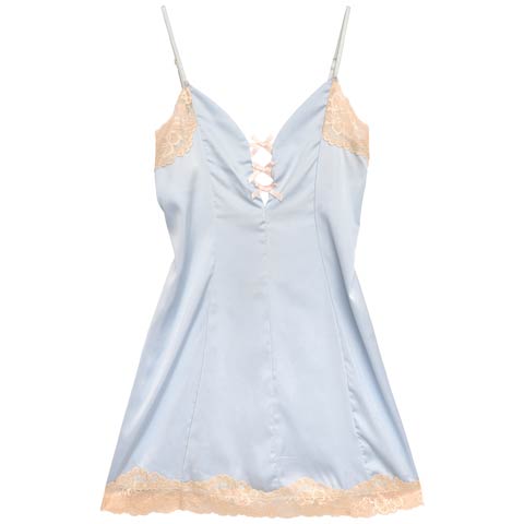 [CARRIEFRANCA]フェアリーバックレースアップベビードール(サックス-フリー)