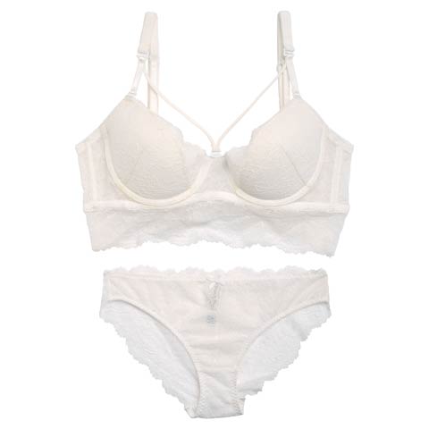 [CARRIEFRANCA]ピュアレースコードブラセット(ホワイト-S)