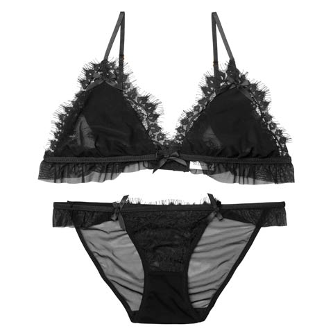 [CARRIEFRANCA]アイラッシュフリルブラセット［大人気］(ブラック-S)