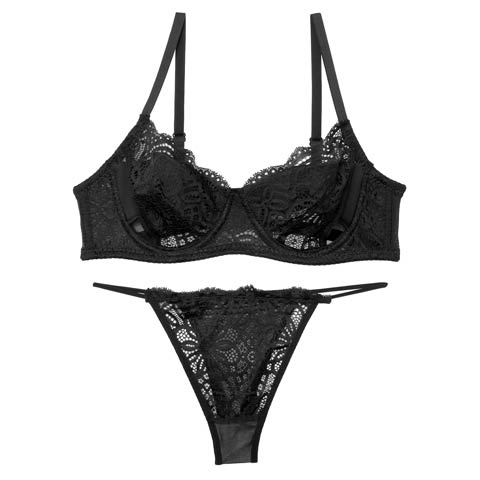 [CARRIEFRANCA]ジオメトリックフルールブラセット［大人気］(ブラック-S)