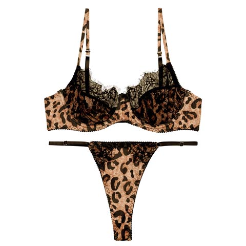 11/8再販![CARRIEFRANCA]センシュアルレオパードブラセット［大人気］(ブラック-S)