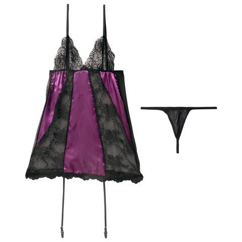 [CARRIEFRANCA]ヴァイオレットシアーベビードール(パープル-フリー)