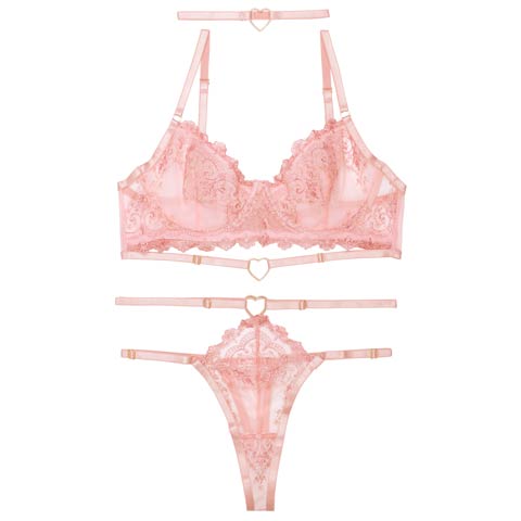 12/6再販![CARRIEFRANCA]プリンセスハートブラセット［大人気］(ピンク-S)