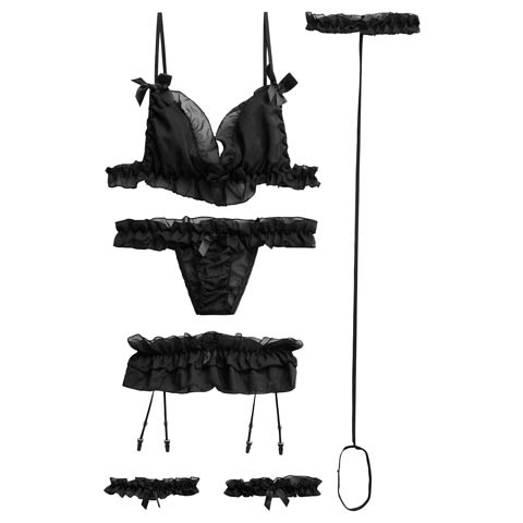 12/4再販![CARRIEFRANCA]エンジェルフリルブラセット［大人気］(ブラック-フリー)