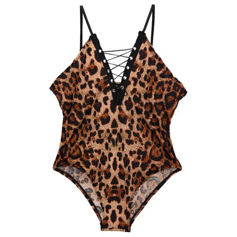 3/6新作![CARRIEFRANCA]レースアップレオパードベビードール［春セール］(ブラック-フリー)