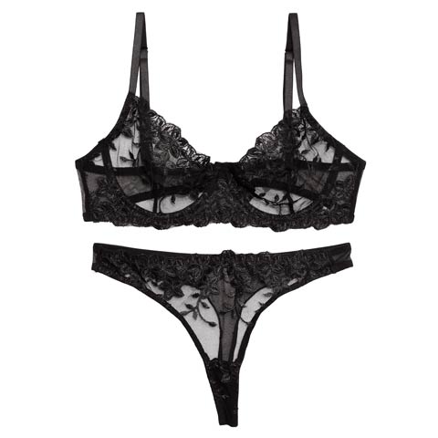 3/2新作![CARRIEFRANCA]ナイトフラワーブラセット［大人気］(ブラック-S)