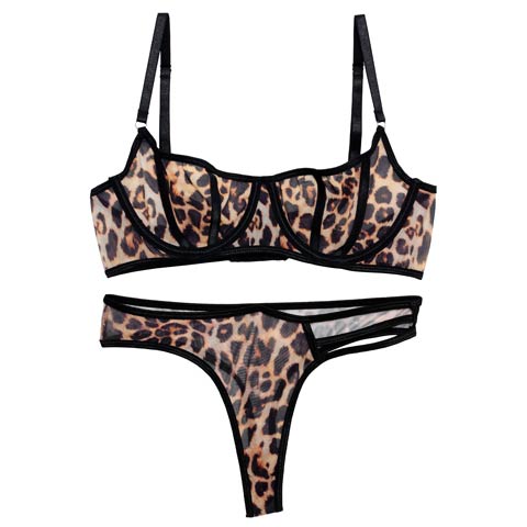 2/2新作![CARRIEFRANCA]モードレオパードブラセット［大人気］(ブラウン-S)