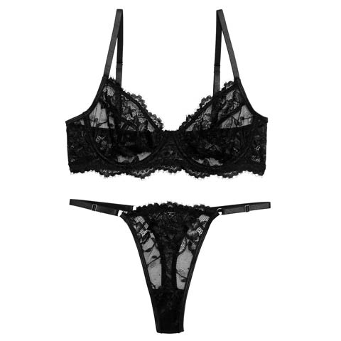 3/27新作![CARRIEFRANCA]ノワールヌーディレースブラセット［大人気］(ブラック-S)