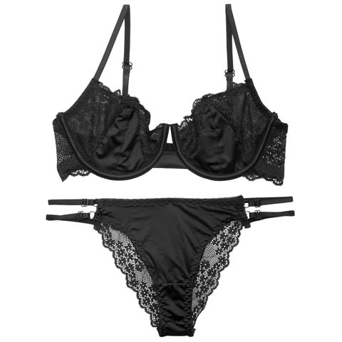 4/27新作![CARRIEFRANCA]ナイトブルームブラセット［大人気］(ブラック-S)