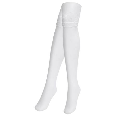 10/3新作!アイビーブルームレースニーハイストッキング(ホワイト-フリー)