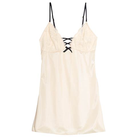 12/4再販!スモーキーレースアップベビードール(アイボリー-M)