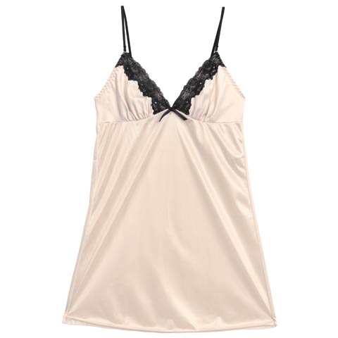 ラグジュアリーグロウサテンベビードール(シャンパンゴールド-M)